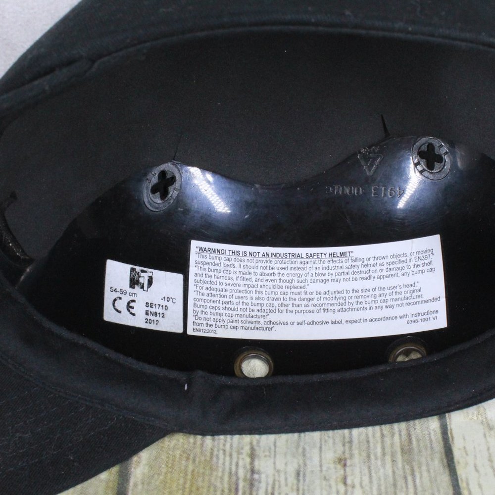 Condor Black Cotton Hook and Loop Vented Bump Cap Baseball Style - Picture 9 of 10
